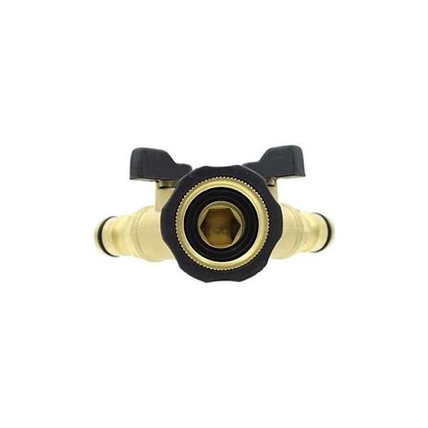 9,2x7x7cm Solid messing 2-vejs dobbelt hane adapter med individuelle on/off ventiler