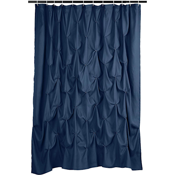 Marineblå - 183x183cm - Vaffelvævet bruseforhæng, polyester