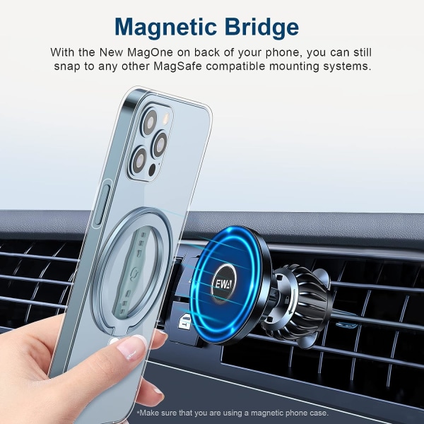 (Sininen) Silikonikahvallinen puhelinteline Yhteensopiva MagSafe, Magneetin kanssa