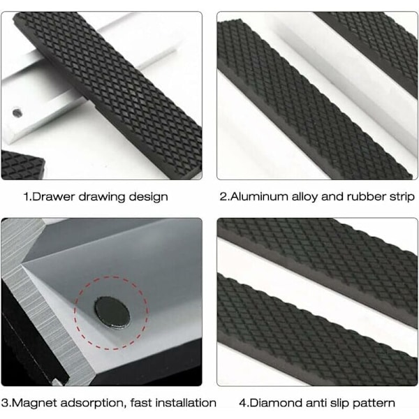 2 st Skyddande käftar för ändamål, reservkäftar i aluminium med magneter för extra flexibla käftar gummi i aluminiumlegering från 125 mm tillbehör för tryck pl