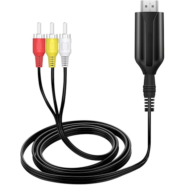 HDMI till HDMI-omvandlare, HDMI till AV CVBS stöder 4K 30Hz, stöder PAL NTSC för gamla TV-apparater, projektorer, TV-boxar, DVD