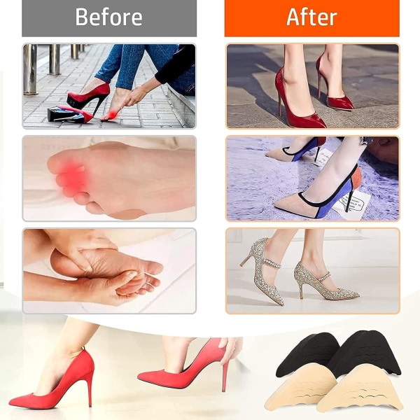 2 paria kenkäpehmusteita kenkien pehmusteen ansiosta kengät istuvat hyvin (musta&bei