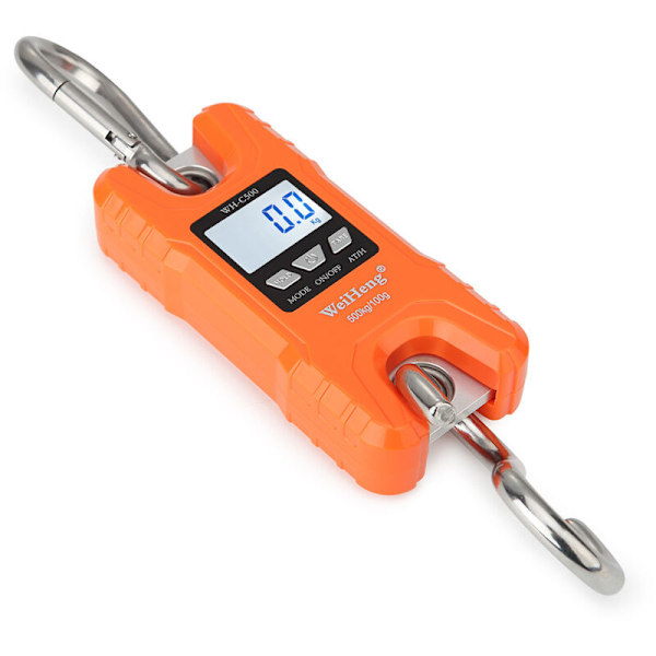 500 kg/100 g elektronisk krogvægt, mini kranvægt, orange
