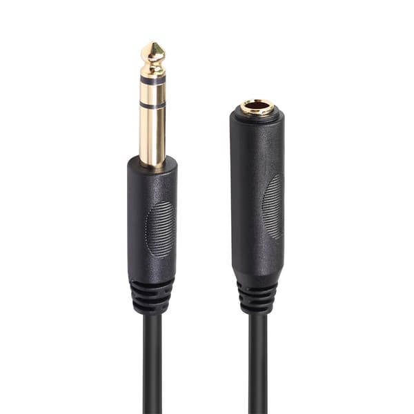 Lydkabel (3m), Universal Continuous Cable, Sprøjtestøbt forgyldt hovedmixer/elguitar Stereo Big 3 Pole 6,35 Han til Hun Extensio