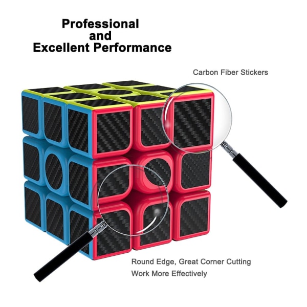 Original Speed Cube 3x3x3, Rask magisk kube for barn, Glatte karbonfiberkuber, Puslespill