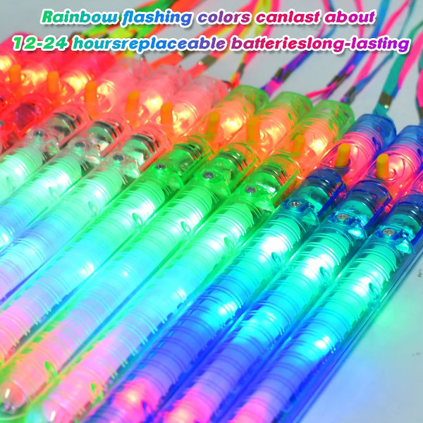 12 pakke LED-lysstaver med 7 blinkende lysmoduser for konsert,