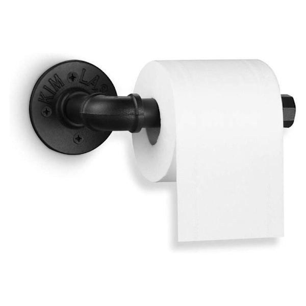 Hylly ja suihkukori Lotting, takorautatyylinen teollinen kylpyhuone, musta