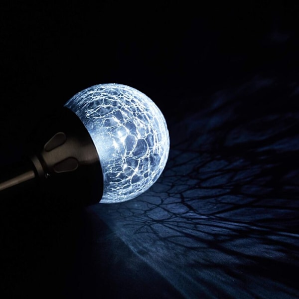 Glasklot Trädgård i 4-pack, SOLARLAMPA KALKINEFFEKT, Vattentät, Silvervitt ljus