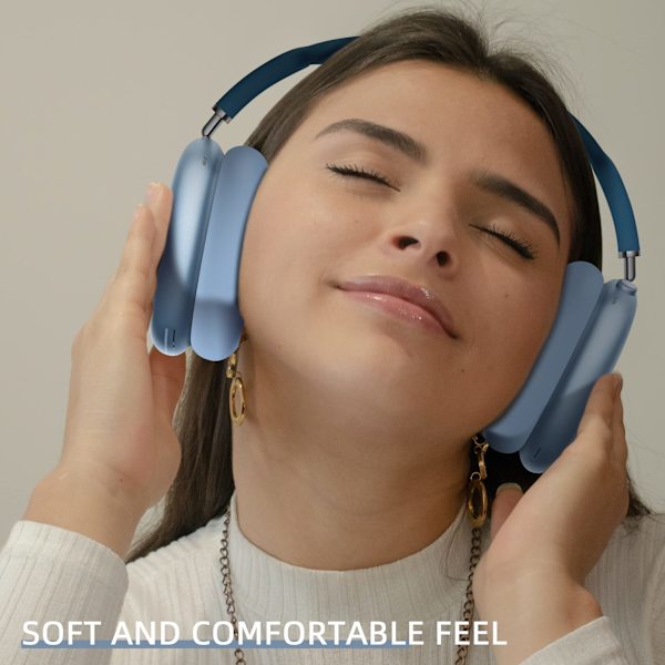 Trådløse Bluetooth-hovedtelefoner, dyb bas og Hi-Fi-lyd, sammenklappelige over-ear-hovedtelefoner, egnet til alle smarte enheder. (blå)