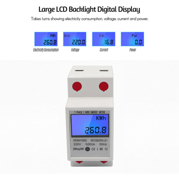 Enfasig Multifunktionsskena Bakgrundsbelyst LCD-display Engelska Exporttyp 5(80)A