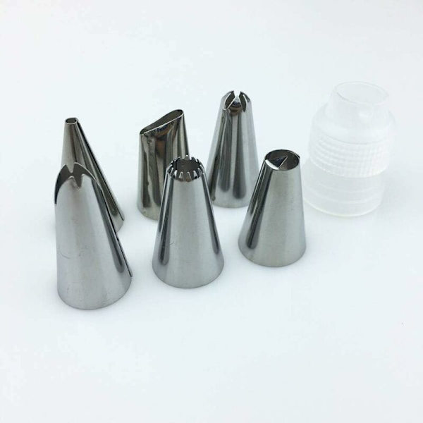 8 stk konditorsprøytetips, 304 rustfritt stål sprøytepose dekoreringstilbehør kakedekorering for pai, kjeks, bakverk, godteri, kake, cupcakes og C