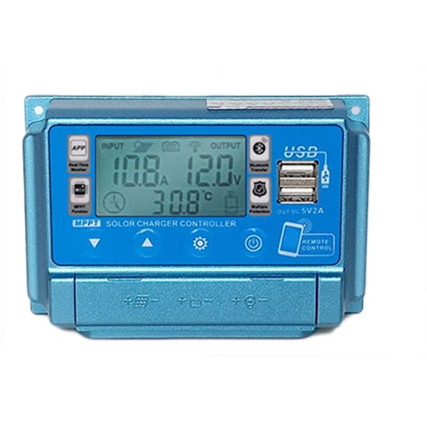 WiFi solcelleoplader controller + BT 60A Controllere MPPT MPPT 12V / 24V / 36V / 48V / 60V LCD display Output controller Dobbelt USB 5V SOLD CHELL TO TAP