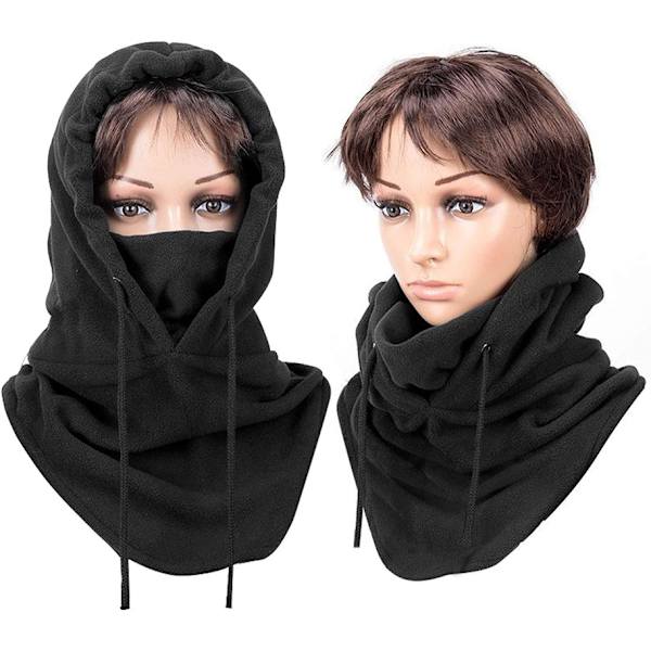 Svart, multifunksjonell luemaske for vinter, kaldt vær, utendørs ski, motorsykkel, fjellcamping, fotturer Balaclava Balaclava,