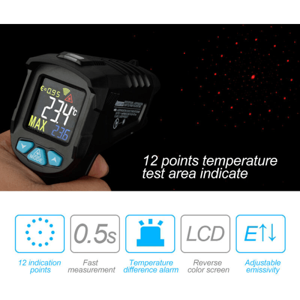 Bærbar industriell temperaturmålepistol (IR01A Standard (-50-380℃))