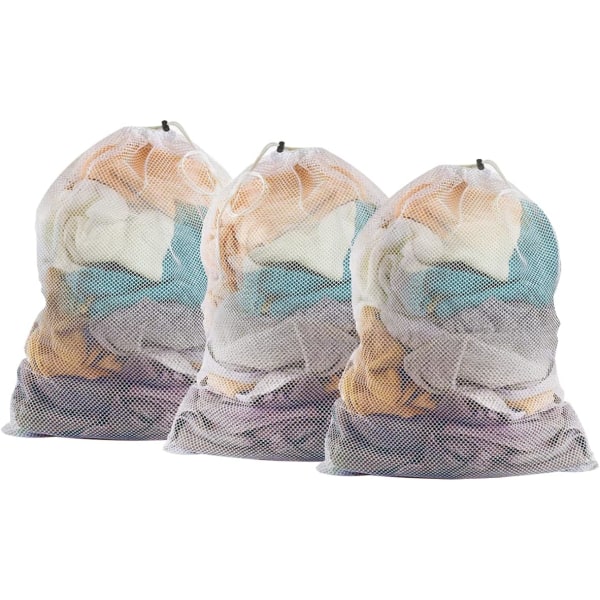 3-pack överdimensionerade tvättpåsar, mesh bh, med dragsko