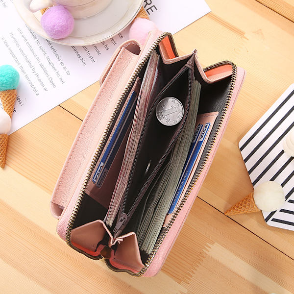 Dam plånbok crossbody väska läder myntväska mobiltelefon mini clutch korthållare axelväska väska (blå)