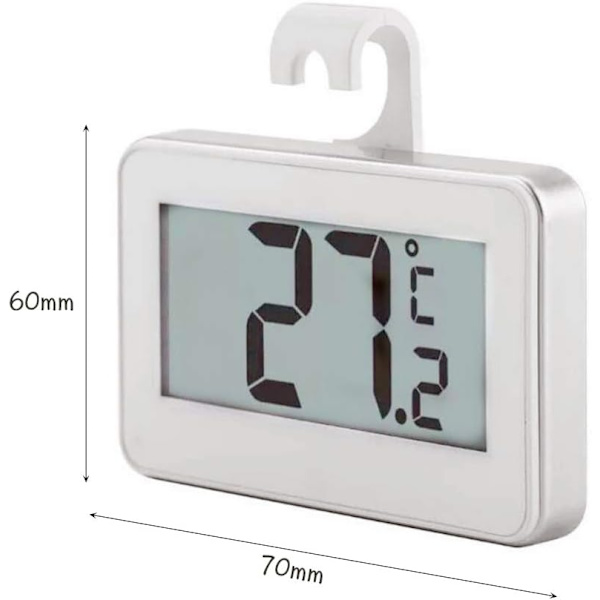 Kyl- och frys termometer set om 2 med hängande krok (vit)