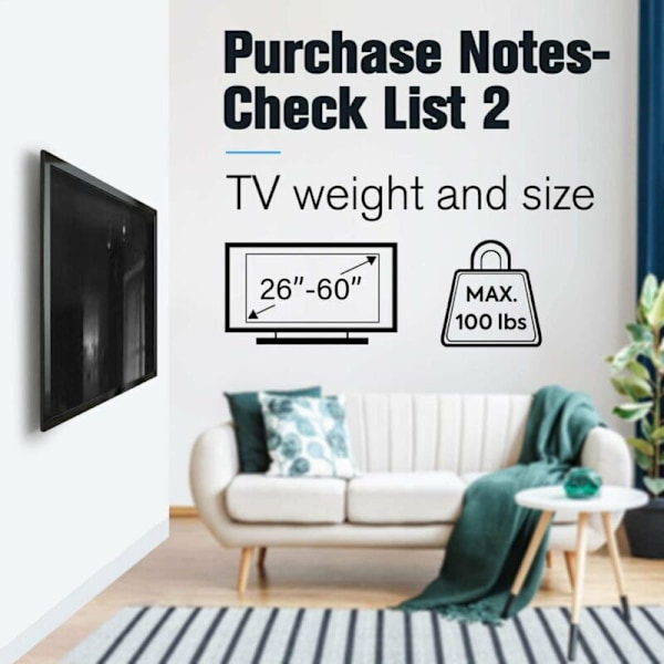 Universellt väggfäste för platt-TV med lågprofil väggfäste för 26-60 LCD/LED/LED/LED-montering/Väggmontering för platt-TV-stöd