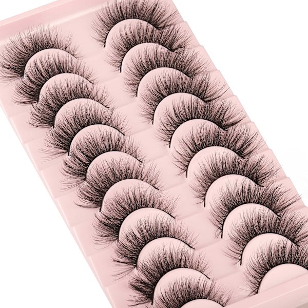 Falske øyevipper Mink Lashes Naturlige Wispy Cat Eye Lashes Fluffy Pack 3D Strip Korte Volum Falske Øyevipper 10 Par Fox Eye Bulk