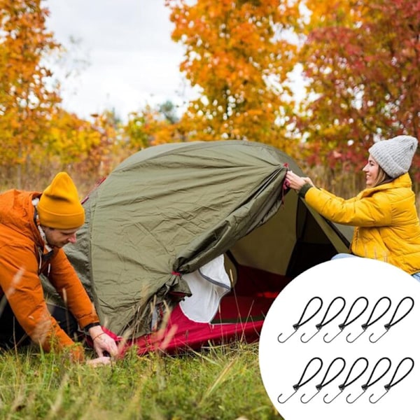 (10 stycken) Spännkrok 15cm, multifunktionell spännkrok, elastisk spännkrok för campingtält, för campingpresenning, släpvagnspresenning, poolöverdrag