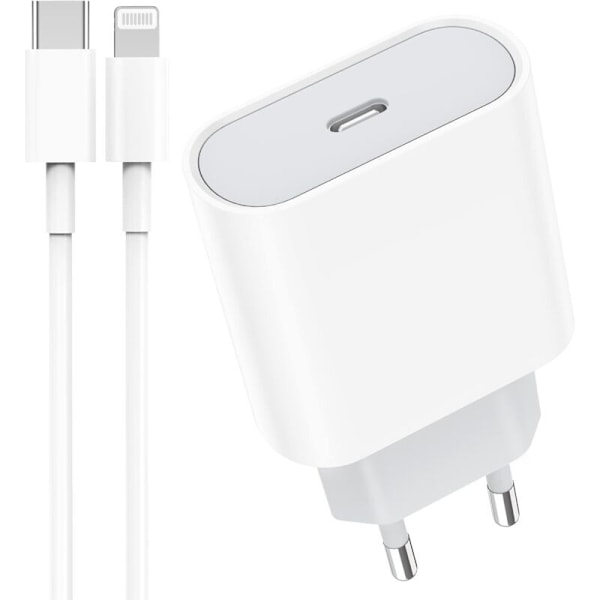 20W USB C Snabbladdare med 2M Kabel för iPhone 14/14 Pro /14 Pro Max /14 Plus /13/12 /11 /SE/X/XS/XR, AirPods, USBC Väggkontakt Typ C Strömadapter