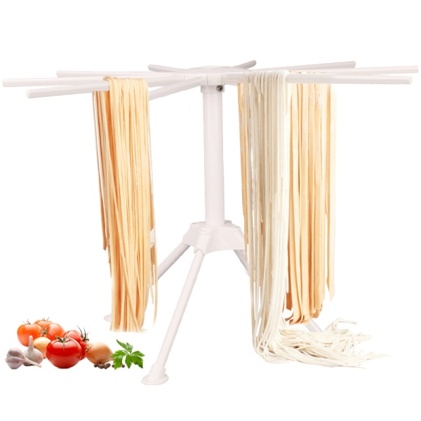 Sammenleggbar Spaghetti Nuddelstativ - Med 10 håndtak - Hjemmepasta tørr