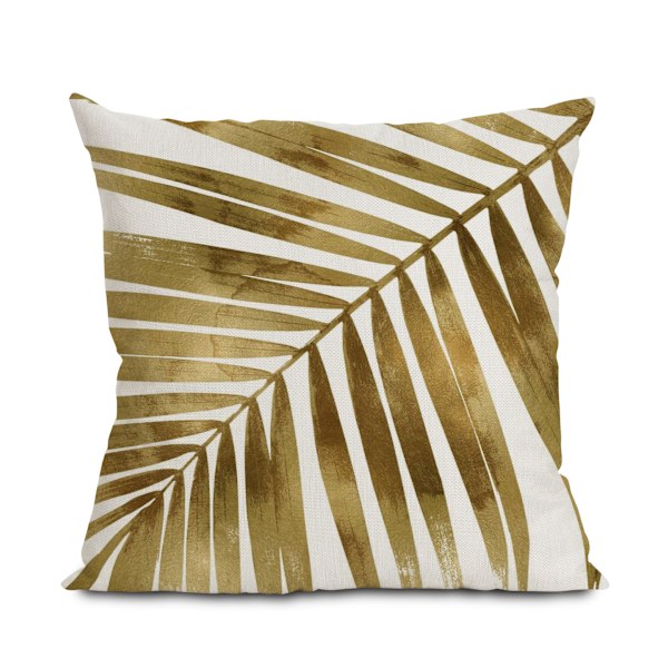 Kuddfodral Retro Nostalgisk Guld Blad Kudde Kudde Soffa Kudde Bil Ryggstöd Linne Örngott (Kuddkärna Ingår Ej), 4-Delars Set, 45 * 45cm