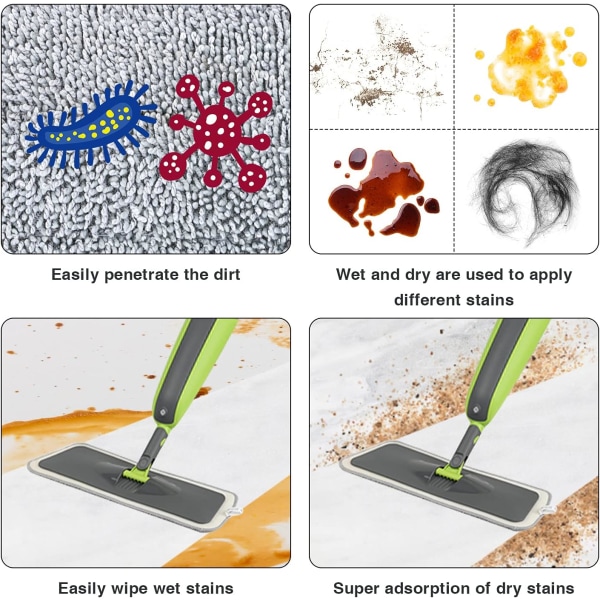 5 stk. reservedeler til rengjøringsdeksel, reservedeler til mikrofibermopp for dampmopp, vaskbare mopper, dampmopp 42*14cm