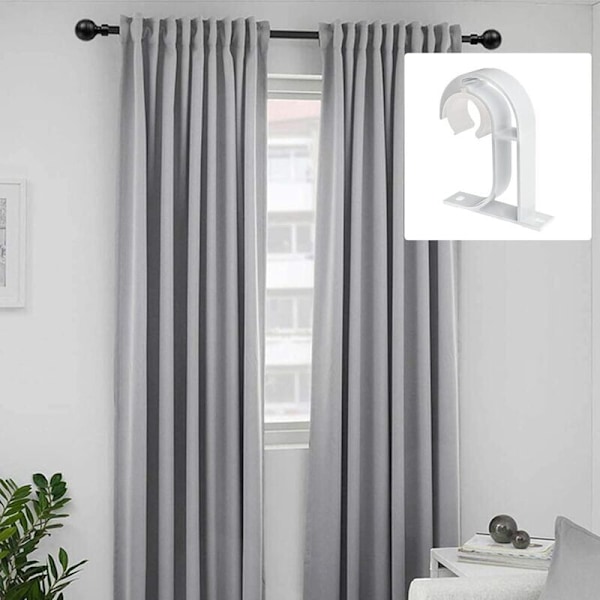 4 Stycken Tak Gardinstångsfästen, Väggmonterad Gardinstångshållare i Aluminiumlegering, Lämplig för 26-32mm Diameter Gardinstång