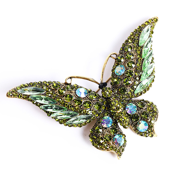 Kristalli Rhinestone Perhonen Rintaneula Elegantti Rintaneula Mekko Asusteet Korut Lahja Naisille Tytöille (Sininen)