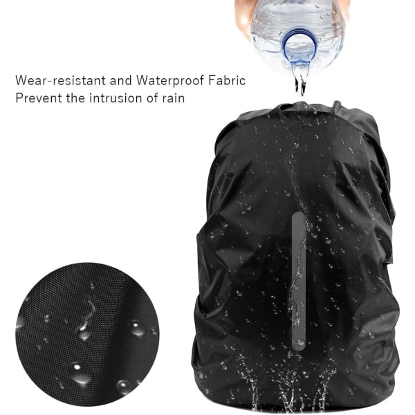 2stk vanntett regntrekk for ryggsekk, reflekterende regnbestandig Pro