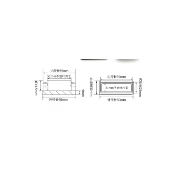 7 rektangulære endestykker for rør 60x30 mm