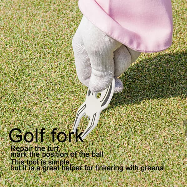Golf Green Fork - Golf Green Restoration Fork - Golf Putting Green Fork Practice Tool, Custom Spider Shape, Finely Etched Lines(6 pcs)