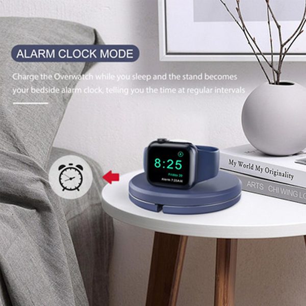 Laddningsställ kompatibel med Apple Watch, bärbar laddningsstation kabelhanteringsdockhållare arrangör