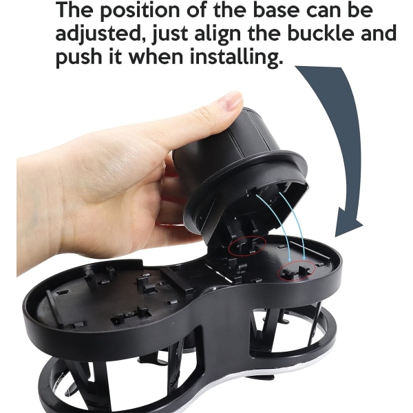 Multifunksjonell bilkoppholder 2 i 1 bil drikkeholder forlengelsesadapter dobbelthulls drikkeholder bilholder med justerbar base