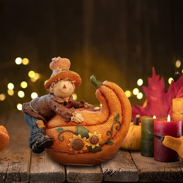 Fugleskremselborddekorasjon Figur Høstfigur Dekorasjon Smil Høst Høst Gresskar Thanksgiving Halloween Påske