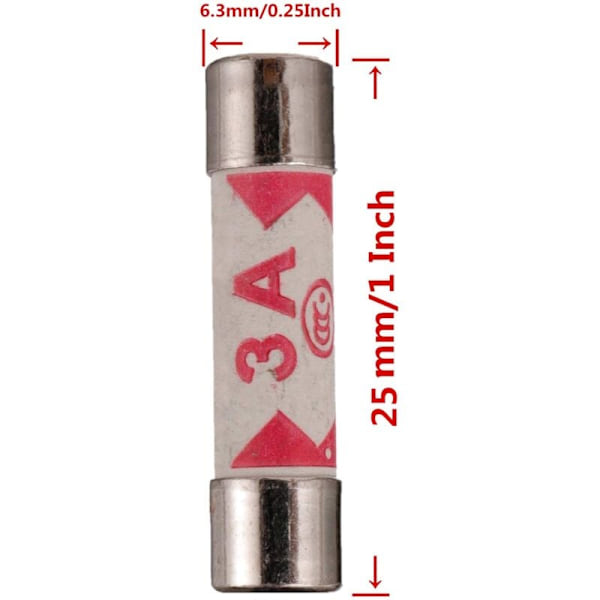 4 Værdier 120 Stykker 3 5 10 13 A Ampere 240 V Volt Hohold Sector F 6.3x25 mm 0.25x1 tomme BS1362 Keramisk rørpatron med fs sortimentssæt