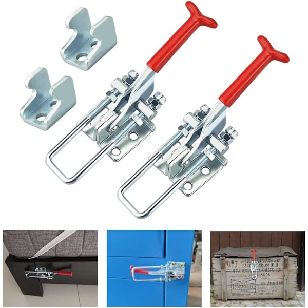 2 st Metallväxelspak Låsfog 2-vägs Lås Rostfritt Stål Spaklås Släpvagnslås Växelspak GH-431 318 kg / 701 lb för Dörr, Maskiner,