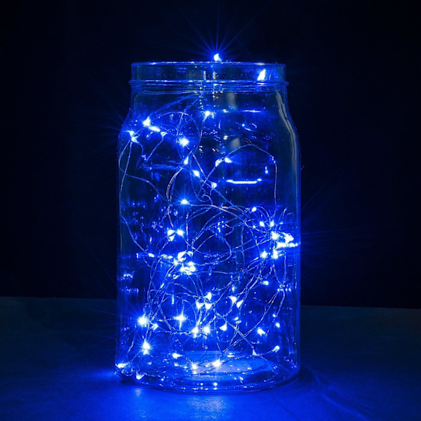 Strålkastare, LED-eldljusslingor DIY-dekoration sovrumstält planter vägg (blå)
