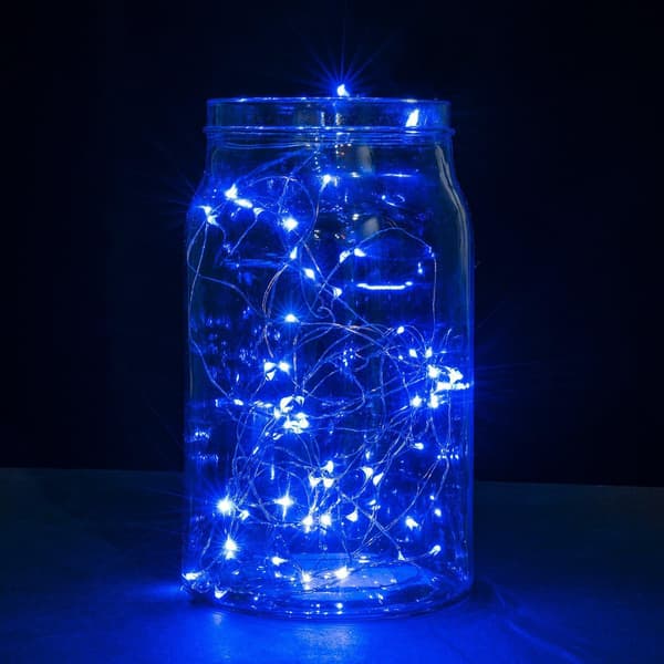 Strenglys, LED-ildfluerlys DIY-dekorasjon soveromtelt Planter vegg (blå)