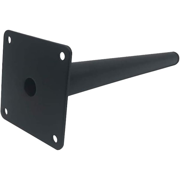 4 stk. skrå bordben i metal, kegleformede møbelben, 201 rustfrit stål, sort, 15 cm højde, skridsikker lydløs bund til sofaer, borde