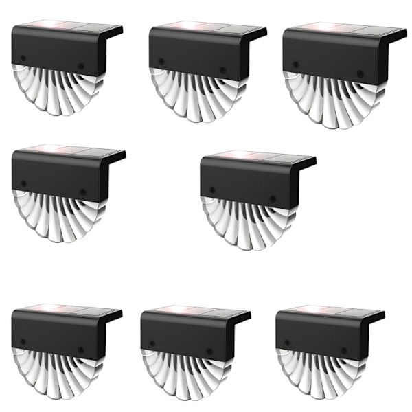 Solcellsbelysning för utomhusbruk, LED-vägglampa för utomhusbruk, 8-pack varmt vitt + RGB-färg, solcellslampor för staket, staket, terrass
