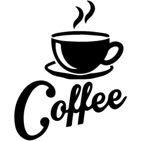 Coffee Cup + Coffee" seinätarrat Keittiön musta kahvila sisustus C:lle