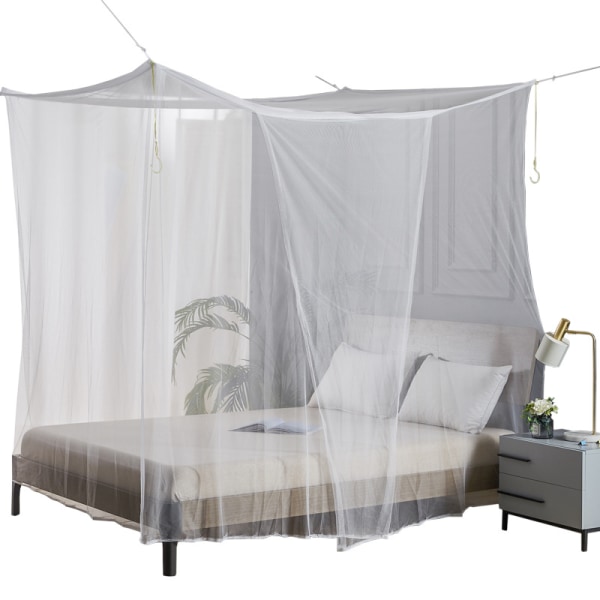 Enkeltseng myggnetting, hvit, L190 X B90 X H150 cm