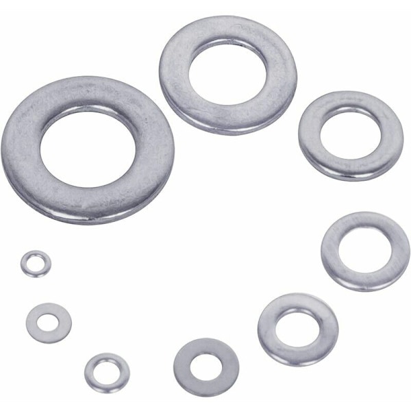 580 Dele Metal samling 304 Rustfrit stål Flad Skive M2-M12 Boks