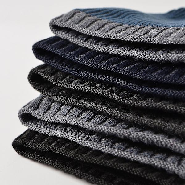 Herrar stickad mössa ny tvåfärgad rak keps utomhus casual all-match mössa varm pullover mössa