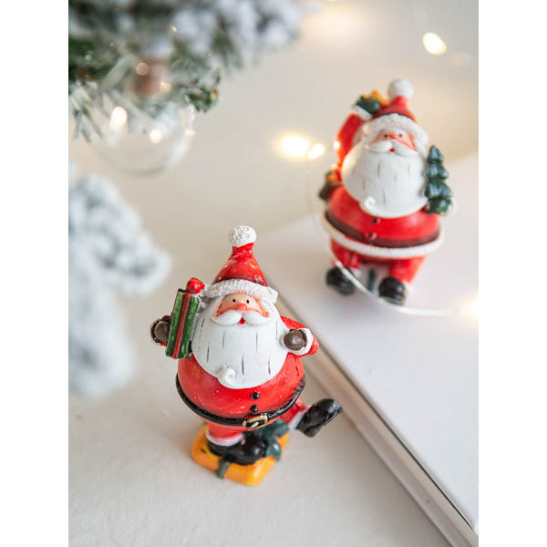 1 x Julfigur Resin Snögubbe Prydnad (mönster slumpmässigt)