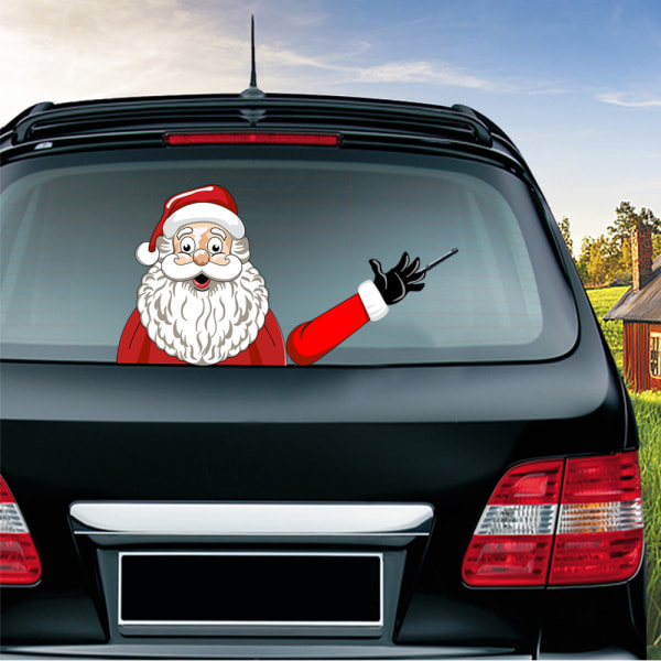 Bakre vindusvisker-klistremerke Jul Snømann Vinker Vinker Vindusvisker-klistremerke 3d Animert Morsom Jul(Dummy Julenissen)
