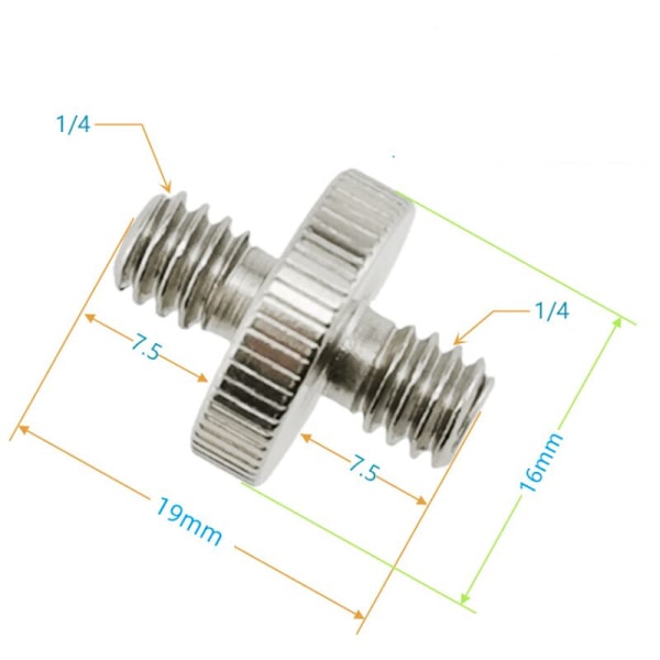 Kameraskrueadapter [4 stk.], Standard 1/4\" han til 1/4\" han gevindadapter, Kamerastativ Skrueadapter Konverter til Kamera/Monopod/Stativ/Kamera