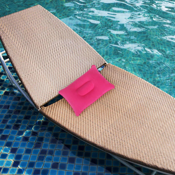 2 x Uppblåsbara kuddar (Rosa) Mjuka uppblåsbara kuddar för camping och resor